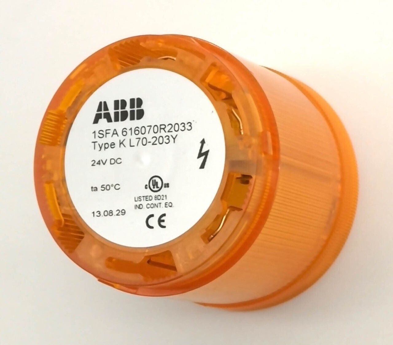 Сигнальная проблесковая лампа маяк желтая ABB KL70-203Y, 24 В DC (ксеноновая лампа вкл.) 1SFA616070R2033