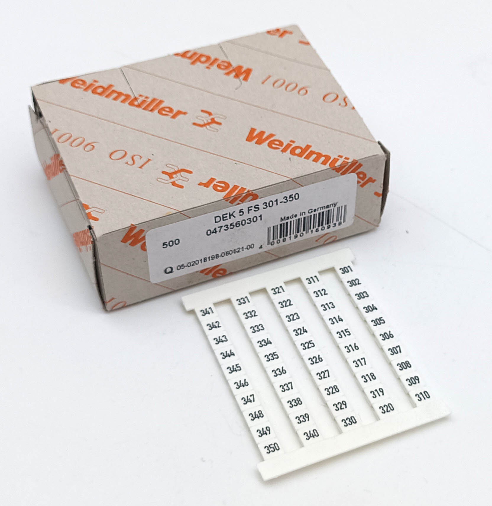 Маркер для клемм 5х5мм dekafix 5 FS 301-350 (50шт.) Weidmuller 0473560301