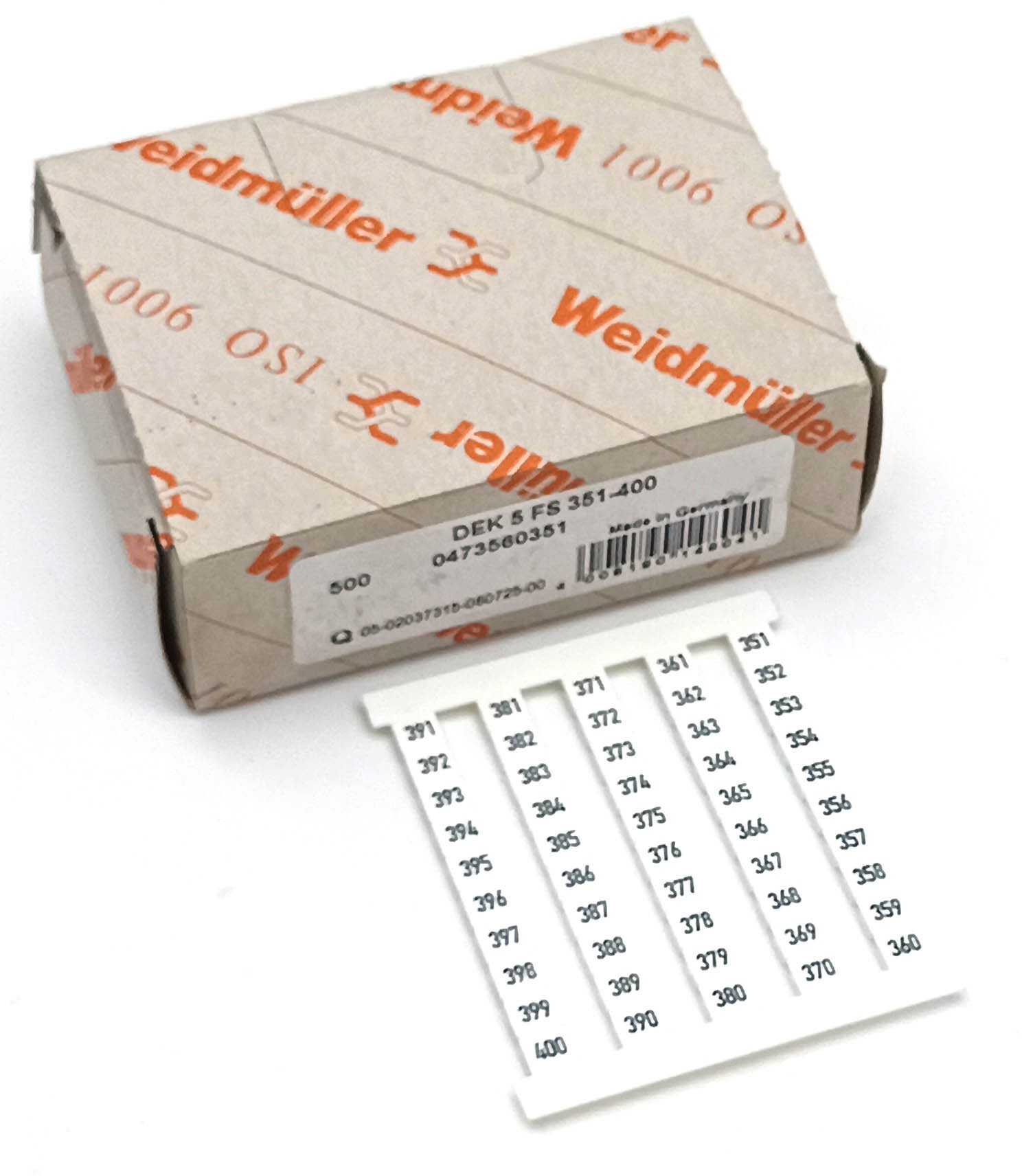 Маркер для клемм 5х5мм dekafix 5 FS 351-400 (50шт.) Weidmuller 0473560351